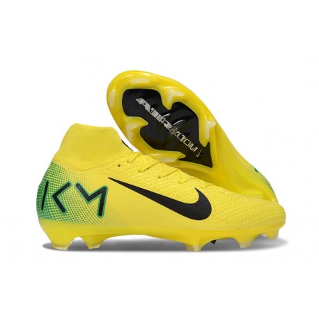 Nike Mercurial Superfly X Elite FG Cleats KM Yellow Green Black