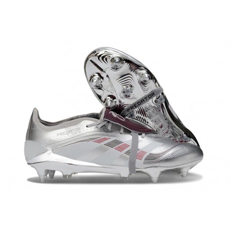 Adidas Predator Elite Fold-Over Tongue SG Silver Red