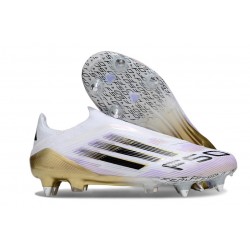 Adidas F50 Elite Laceless Sg Football Cleats White Core Black Met Gold