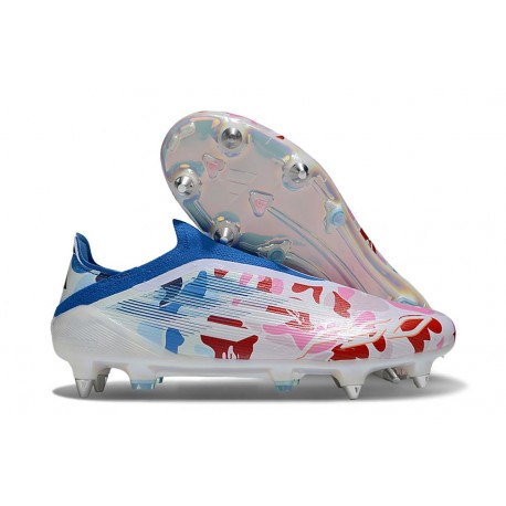 Adidas F50 Elite Laceless Sg Football Cleats White Red Blue