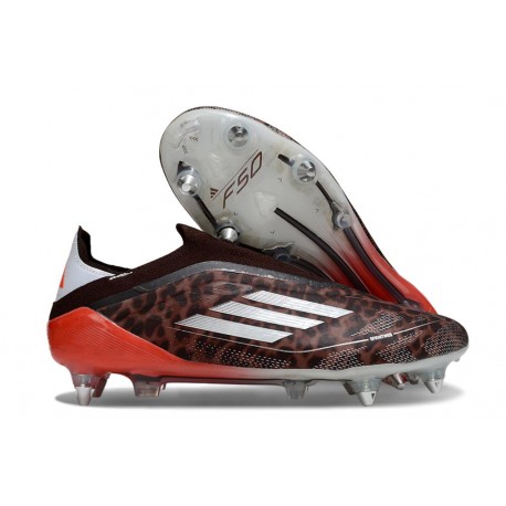 Adidas F50 Elite Laceless Sg Football Cleats Brown White