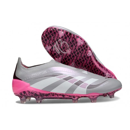 adidas Predator 25 Elite LL FG Soccer Cleat Grey White Pink