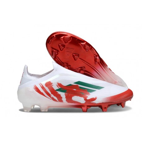 Adidas F50 Elite Laceless FG White Red Green