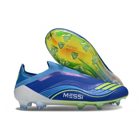 Adidas F50 Elite Laceless FG X MESSI Team Royal Blue Solar Yellow Semi Blue Burst