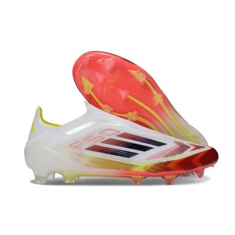 Adidas F50 Elite Laceless FG White Black Solar Yellow