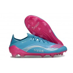 adidas F50 Elite FG Cleats X MESSI Flash Aqua Lucid Pink Lucid Cyan