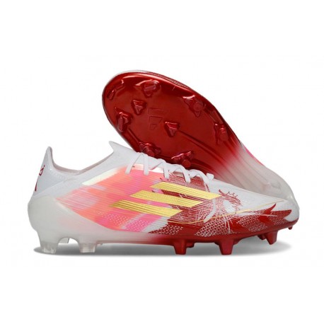 adidas F50 Elite FG Cleats White Red Gold