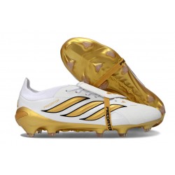 Adidas Predator 26 Elite Foldover Tongue FG White Met Gold