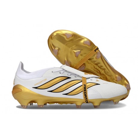 Adidas Predator 26 Elite Foldover Tongue FG White Met Gold