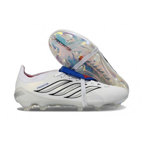 Adidas Predator 26 Elite Foldover Tongue FG White Silver Blue