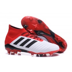 New adidas Predator 18.1 FG Football Boots - White Red Black