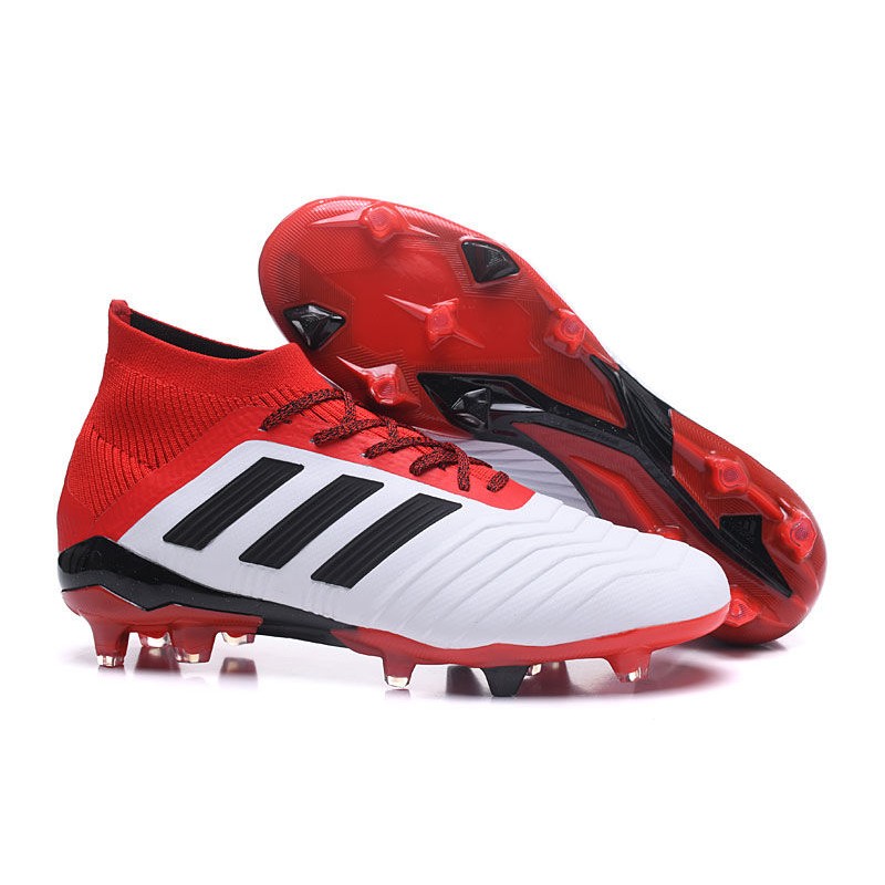 red black and white football cleats