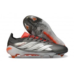 Adidas Predator 26 Elite L FG Shoes Finishers Steel - Iron Metal Footwear White Lucid Red