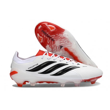 Adidas Predator 26 Elite L FG Shoes White Black Red