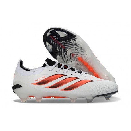 Adidas Predator 26 Elite L FG Shoes White Red Black