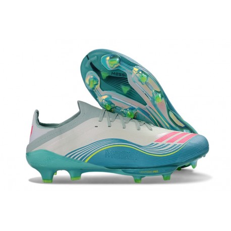 adidas F50+ Elite FG Shoes Messi Ftwr White Lucid Pink Flash Aqua