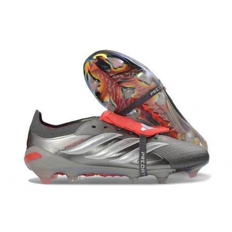 Adidas Predator 26 Elite Foldover Tongue FG Iron Met. Ftwr White Lucid Red