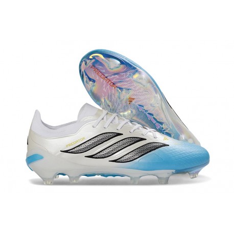 Adidas Predator Elite Low FG Cleats White Blue Black