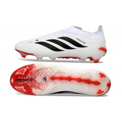 Adidas Predator Laceless FG Elite Soccer Boots White Black Red