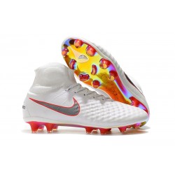 Nike New Magista Obra 2 FG Football Boots White Grey Crimson