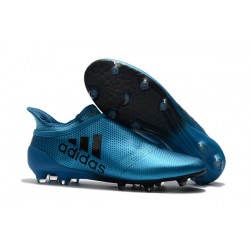 adidas Men's X 17+ PURESPEED FG Soccer Cleats - Blue Black