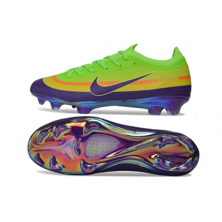 New Nike Mercurial Vapor XVII Elite FG Boot Green Yellow Purple