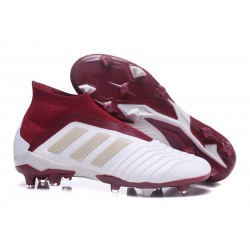 New adidas Predator 18+ FG Firm Ground Boots - White Red