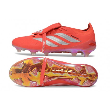 Adidas Predator Elite Foldover Tongue FG Boots Crimson Silver
