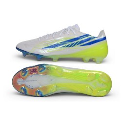 Adidas F50 Hyperfast Elite Firm Ground Cleats White Blue Volt