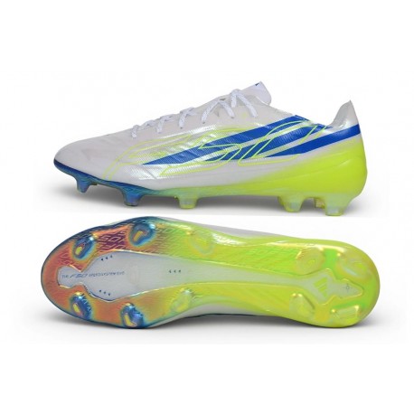Adidas F50 Hyperfast Elite Firm Ground Cleats White Blue Volt