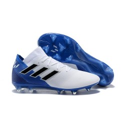 World Cup adidas Nemeziz 18.1 Messi FG Soccer Cleats - White Blue