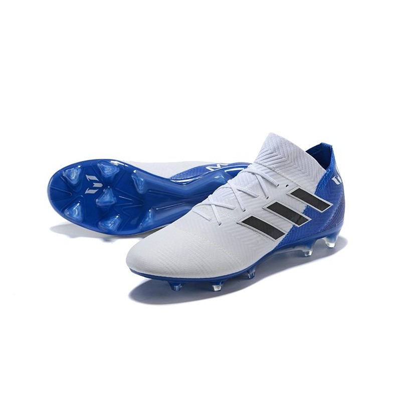 World Cup adidas Nemeziz 18.1 Messi FG Soccer Cleats - White Blue