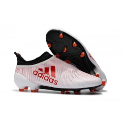 adidas Men's X 17+ PURESPEED FG Soccer Cleats - White Red