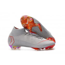 Nike Mercurial Superfly 6 Elite FG New Mens Cleats - Gray Red