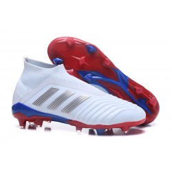 adidas Predator Telstar 18+ FG Firm Ground Boots - White Silver Red