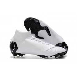 Nike 2018 Mercurial Superfly VI Elite FG Football Boots - White Black