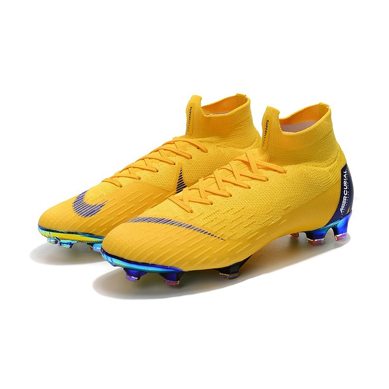 Nike 2018 Mercurial Superfly VI Elite FG Football Boots - Yellow Blue