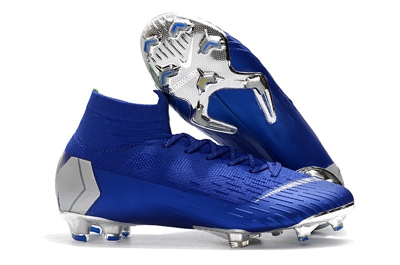 blue and silver football cleats