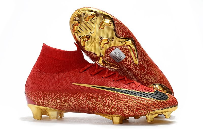 red and gold football cleats