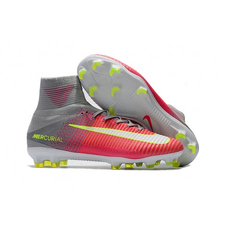 grey and pink nike soccer cleats