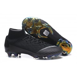 Nike Mercurial Superfly VI Elite FG New Top Cleats - Black White