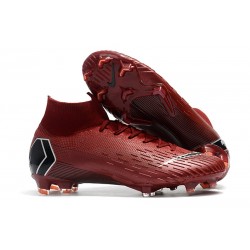 Nike Mercurial Superfly VI Elite FG New Top Cleats - Crimson Black