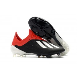 adidas X 18.1 FG Firm Ground Soccer Cleats - Black White Red