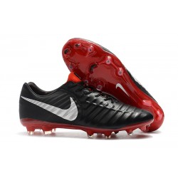 Nike Tiempo Legend VII FG K-Leather Soccer Cleats - Black Red