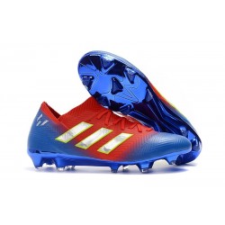 World Cup adidas Nemeziz 18.1 Messi FG Soccer Cleats - Red Blue Silver