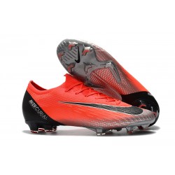 Cristiano Ronaldo New Nike Mercurial Vapor XII Elite FG Cleats - Red Black Silver