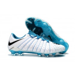 Nike Hypervenom Phantom III FG Soccer Shoes - White Blue