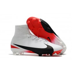 Nike Mercurial Superfly V FG Soccer Cleats - White Red Black