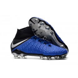 Nike Hypervenom Phantom III Elite FG Mens Soccer Boots - Blue Silver