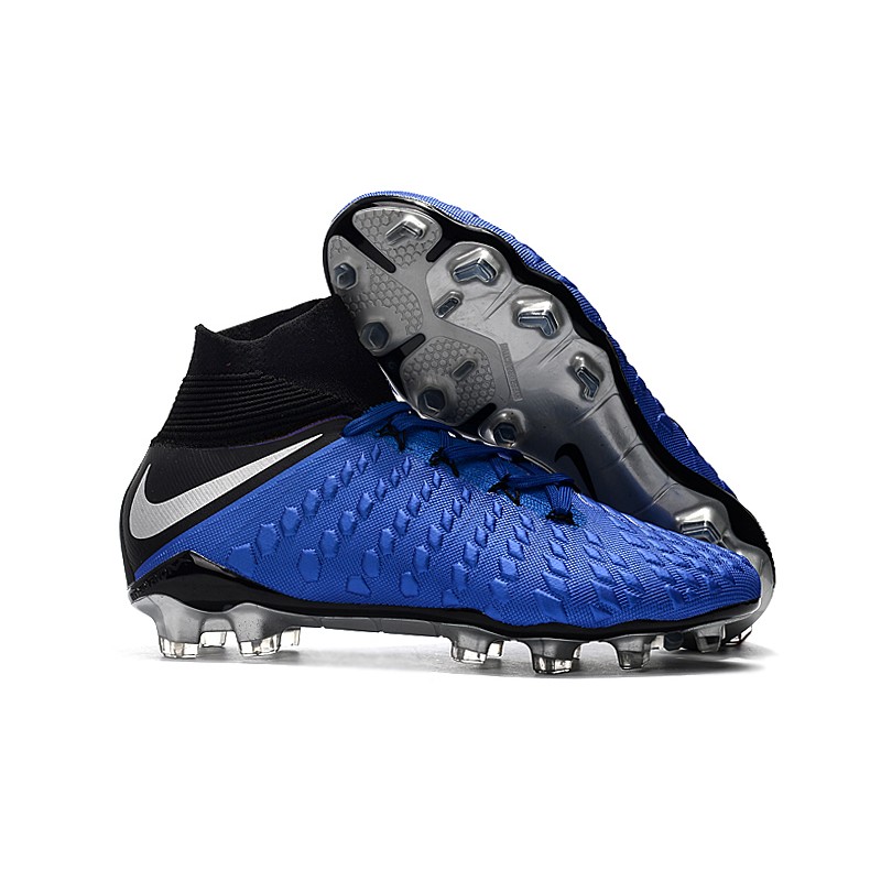 Nike Hypervenom Phantom III Elite FG Mens Soccer - Blue Silver